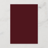 Elegant Royal Burgundy QR Code Wedding RSVP  エンクロージャーカード (裏面)