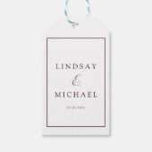 Elegant Royal Burgundy Wedding ギフトタグ (正面)