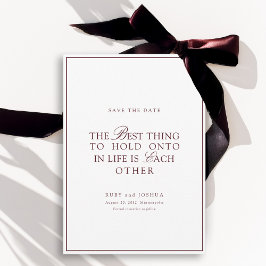 Elegant Royal Burgundy & White Wedding  セーブザデート