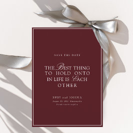 Elegant Royal Burgundy & White Wedding  セーブザデート