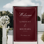 Elegant Royal Burgundy & White Wedding 横断幕