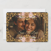 Elegant Royal Floral “Save the Date” Template セーブザデート (裏面)
