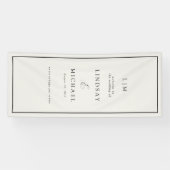 Elegant Royal Ivory Monogram Wedding  Banner 横断幕 (横)