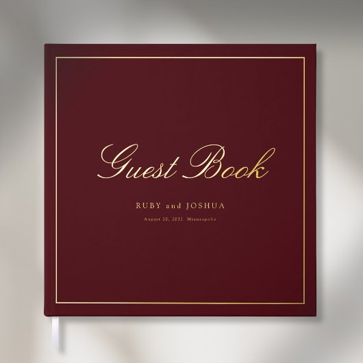 Elegant Royal Scripted Font Wedding ゲストブック
