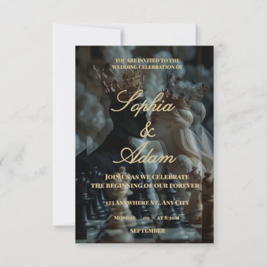Elegant Royal Wedding Invitation サンキューカード (正面)