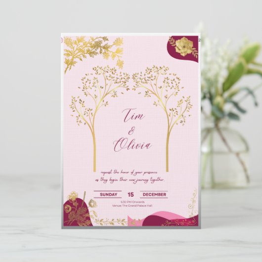 Elegant royal wedding invitation 招待状 (スタンド正面)