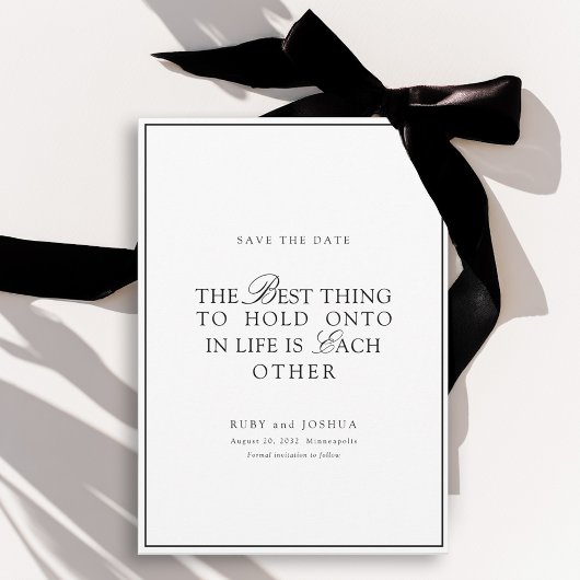 Elegant Royal White & Black Wedding セーブザデート