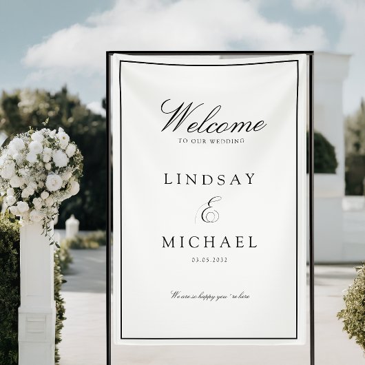 Elegant Royal White & Black Wedding 横断幕