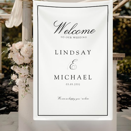 Elegant Royal White & Black Wedding 横断幕