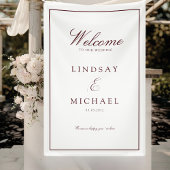 Elegant Royal White & Burgundy Wedding 横断幕