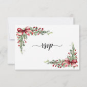 Elegant RSVP Christmas Card サンキューカード (裏面)