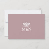 Elegant RSVP Wedding Monogram Pink Enclosure (裏面)