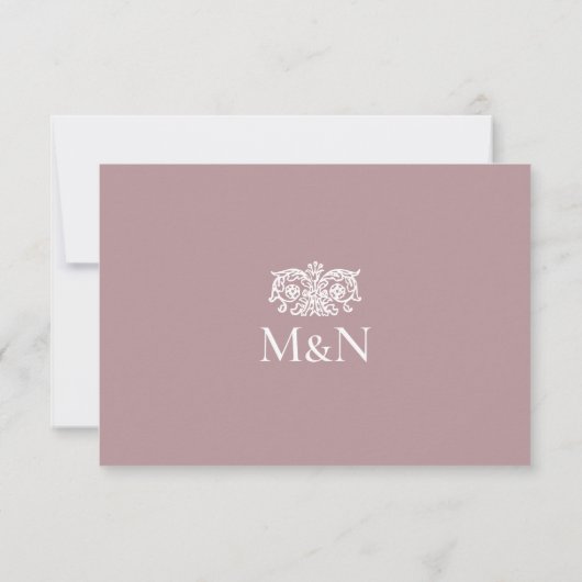 Elegant RSVP Wedding Monogram Pink Enclosure (裏面)