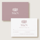 Elegant RSVP Wedding Monogram Pink Enclosure