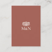 Elegant RSVP Wedding Monogram QR Code Terracotta エンクロージャーカード (裏面)