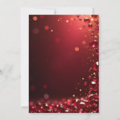 Elegant Ruby Red Gold Calligraphy 80th Birthday 招待状 (裏面)