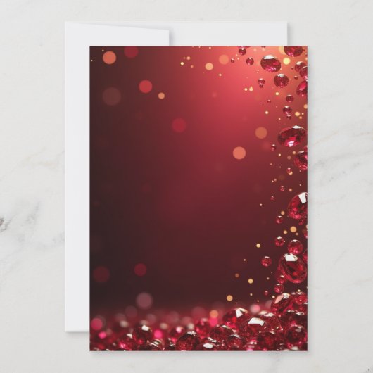 Elegant Ruby Red Gold Calligraphy 80th Birthday 招待状 (裏面)