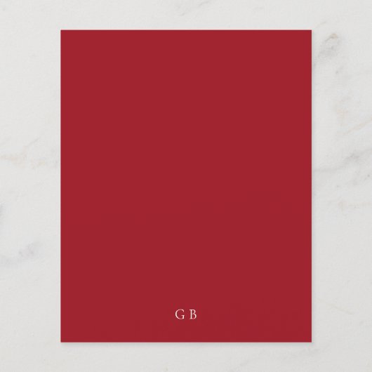 Elegant Ruby Red Modern Wedding Invitation (裏面)