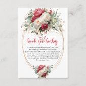 Elegant Ruby Red White Greenery Book for Baby エンクロージャーカード (正面)