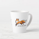 Elegant Running Fox "Look Back. See Growth." カフェラテマグ (右アングル)