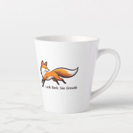 Elegant Running Fox "Look Back. See Growth." カフェラテマグ