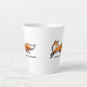 Elegant Running Fox "Look Back. See Growth." カフェラテマグ (正面)