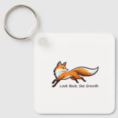 Elegant Running Fox "Look Back.See Growth." Square キーホルダー (正面)