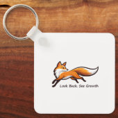 Elegant Running Fox "Look Back.See Growth." Square キーホルダー (正面)