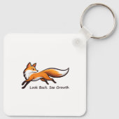 Elegant Running Fox "Look Back.See Growth." Square キーホルダー (裏面)