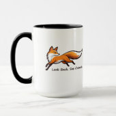Elegant Running Fox "Look Back. See Growth." Two-T マグカップ (左)