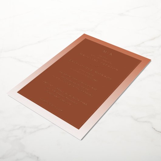 Elegant Rust Gradient Invitation 箔招待状 (回転した状態)