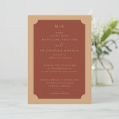 Elegant Rust Minimalist Wedding Invitation 招待状 (スタンド正面)