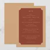 Elegant Rust Minimalist Wedding Invitation 招待状 (正面/裏面)