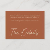 Elegant Rust Terracotta Minimalist Wedding エンクロージャーカード (正面)