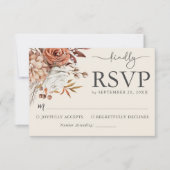 Elegant Rustic Autumn Wedding RSVP Card (正面)