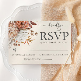 Elegant Rustic Autumn Wedding RSVP Card