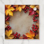 Elegant Rustic Autumn Wreath Thanksgiving Holiday フェイバータグ (裏面)