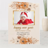 Elegant Rustic Boho Floral Christmas Card カード (裏面)