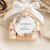 Elegant Rustic Boho Wedding Classic Round Sticker ラウンドシール