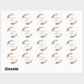 Elegant Rustic Boho Wedding Classic Round Sticker ラウンドシール (シート)