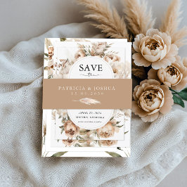 Elegant Rustic Boho Wedding Invitation Belly Band 招待状ベリーバンド