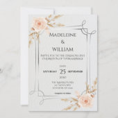 Elegant Rustic Boho Wildflowers Wedding 招待状 (正面)