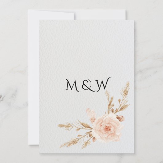 Elegant Rustic Boho Wildflowers Wedding 招待状 (裏面)