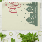 Elegant Rustic Chic Christmas Houses Real Estate キッチンタオル (折り畳み)