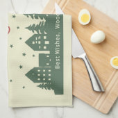 Elegant Rustic Chic Christmas Houses Real Estate キッチンタオル (四つ折り)