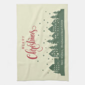 Elegant Rustic Chic Christmas Houses Real Estate キッチンタオル (縦)