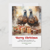 Elegant rustic Christmas scene animal greeting  シーズンカード (正面)