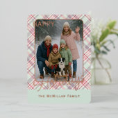 Elegant Rustic Classy Plaid Pattern Gold 箔シーズンカード (立ち正面)