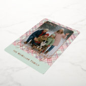 Elegant Rustic Classy Plaid Pattern Gold 箔シーズンカード (回転した状態)