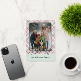 Elegant Rustic Classy Plaid Pattern Gold 箔シーズンカード